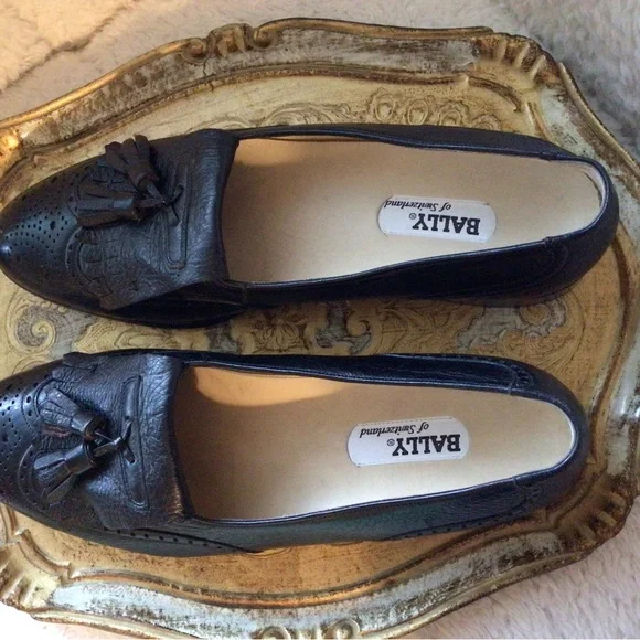 Bally of Switzerland All Leather Parawet Tasseled Mens Dress Shoes Vintage Bally Parawet Luxurious Brown Leather Loafers Shoes  main image 3